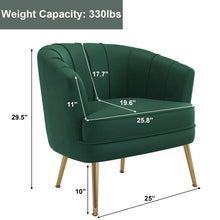 Load image into Gallery viewer, Adorn Homez Emma Accent chair in Velvet Fabric