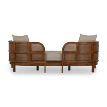 Load image into Gallery viewer, Adorn Homez Kaylee Teak Wood 3 Seater Sofa with Rattan/Cane Mesh