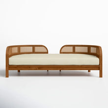 Load image into Gallery viewer, Adorn Homez Kaylee Teak Wood 3 Seater Sofa with Rattan/Cane Mesh
