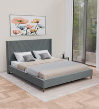 Load image into Gallery viewer, Adorn Homez Olivia Velvet King Size Bed Without Storage