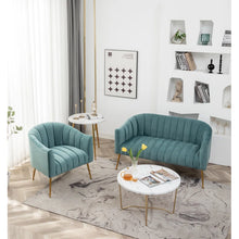 Load image into Gallery viewer, Adorn Homez Noble Compact Sofa 2+1 in Premium Velvet Fabric