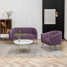 Load image into Gallery viewer, Adorn Homez Noble Compact Sofa 2+1 in Premium Velvet Fabric