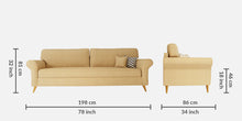 Load image into Gallery viewer, Adorn Homez Eton 3 Seater Sofa in Premium Fabric