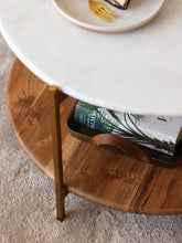 Load image into Gallery viewer, Adorn Home Adrian Solid Wood Center Table with Marble Top