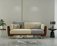 Load image into Gallery viewer, Adorn Homez Montez 3 Seater Sofa in Premium Leatheretter & Velvet Fabric