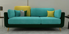 Load image into Gallery viewer, Adorn Homez Montez 3 Seater Sofa in Premium Leatheretter & Velvet Fabric
