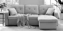 Load image into Gallery viewer, Adorn Homez Neptune Sectional Sofa in Premium Velvet Fabric