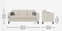 Load image into Gallery viewer, Adorn Homez Rio 3 Seater Sofa in Premium Fabric