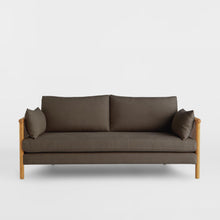 Load image into Gallery viewer, Adorn Homez Sierra 3 Seater Sofa Solid Wood In Fabric With Rattan/Cane