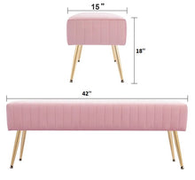 Load image into Gallery viewer, Adorn Homez Johan 2 Seater Ottoman with in Velvet Fabric