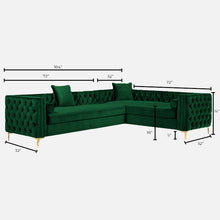 Load image into Gallery viewer, Adorn Homez Carmel L shape Sofa (6 Seater) - in Premium Suede Velvet Fabric