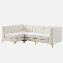 Load image into Gallery viewer, Adorn Homez Juno Modular L shape Sofa Sectional (5 Seater) in Velvet Fabric