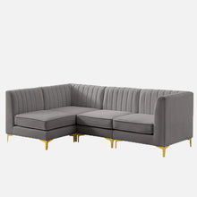 Load image into Gallery viewer, Adorn Homez Juno Modular L shape Sofa Sectional (5 Seater) in Velvet Fabric