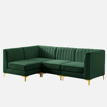 Load image into Gallery viewer, Adorn Homez Juno Modular L shape Sofa Sectional (5 Seater) in Velvet Fabric