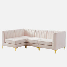 Load image into Gallery viewer, Adorn Homez Juno Modular L shape Sofa Sectional (5 Seater) in Velvet Fabric