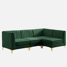 Load image into Gallery viewer, Adorn Homez Juno Modular L shape Sofa Sectional (5 Seater) in Velvet Fabric