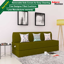 Load image into Gallery viewer, Adorn Homez Zeal 3 Seater Sofa Bed - 5ft X 6ft With Free Designer Filled Cushions
