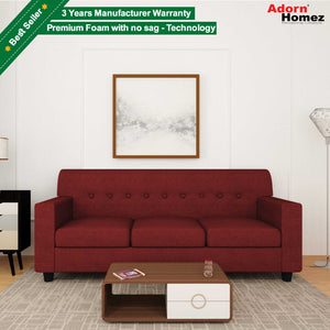 Adorn Homez Solitaire Sofa 3 Seater in Fabric