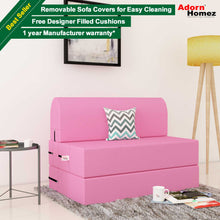 Load image into Gallery viewer, Adorn Homez Zeal 1 Seater Sofa Bed - 2.5ft X 6ft With Free Designer Filled Cushions
