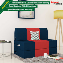 Load image into Gallery viewer, Adorn Homez Zeal 1 Seater Sofa Bed - 3ft X 6ft With Free Designer Filled Cushions
