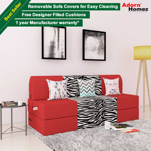 Adorn Homez Zeal 3 Seater Sofa Bed - 5ft X 6ft With Free Designer Filled Cushions