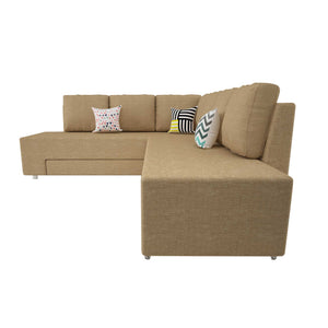 Adorn Homez Imperial L Shape Sofa Cum Bed LHS - Fabric - With Cushions