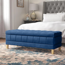 Load image into Gallery viewer, Adorn Homez Arturo 2 Seater Ottoman with Storage in Velvet Fabric
