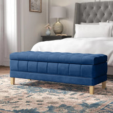 Load image into Gallery viewer, Adorn Homez Arturo 2 Seater Ottoman with Storage in Velvet Fabric
