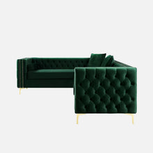 Load image into Gallery viewer, Adorn Homez Carmel L shape Sofa (6 Seater) - in Premium Suede Velvet Fabric