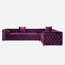 Load image into Gallery viewer, Adorn Homez Carmel L shape Sofa (6 Seater) - in Premium Suede Velvet Fabric