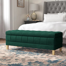 Load image into Gallery viewer, Adorn Homez Arturo 2 Seater Ottoman with Storage in Velvet Fabric