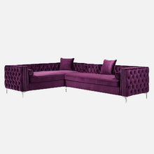 Load image into Gallery viewer, Adorn Homez Carmel L shape Sofa (6 Seater) - in Premium Suede Velvet Fabric