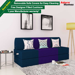Adorn Homez Zeal 3 Seater Sofa Bed - 5ft X 6ft With Free Designer Filled Cushions