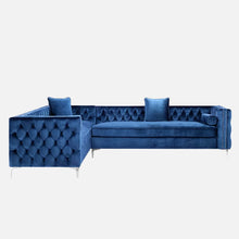 Load image into Gallery viewer, Adorn Homez Carmel L shape Sofa (6 Seater) - in Premium Suede Velvet Fabric