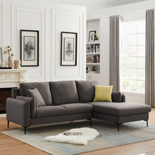 Load image into Gallery viewer, Adorn Homez Allanson L shape Sofa (4 Seater) in Premium Suede Fabric
