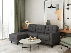 Adorn Homez Tallinn L shape Sofa (4 Seater) in Fabric
