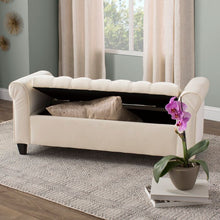Load image into Gallery viewer, Adorn Homez Clayton Bench Storage Ottoman with Storage in Fabric