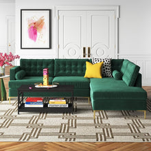 Load image into Gallery viewer, Adorn Homez Bruno L Shape Sofa (5 Seater) in Premium Suede Velvet Fabric