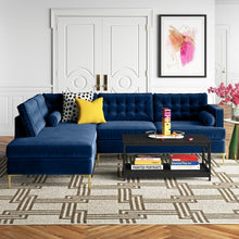 Load image into Gallery viewer, Adorn Homez Bruno L Shape Sofa (5 Seater) in Premium Suede Velvet Fabric