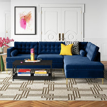 Load image into Gallery viewer, Adorn Homez Bruno L Shape Sofa (5 Seater) in Premium Suede Velvet Fabric