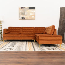 Load image into Gallery viewer, Adorn Homez Bruno L Shape Sofa (5 Seater) in Premium Suede Velvet Fabric