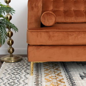 Adorn Homez Bruno L Shape Sofa (5 Seater) in Premium Suede Velvet Fabric