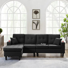 Load image into Gallery viewer, Adorn Homez Malta L shape Sofa (6 Seater) with Cup Holder in Fabric