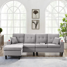 Load image into Gallery viewer, Adorn Homez Malta L shape Sofa (6 Seater) with Cup Holder in Fabric