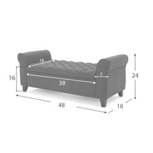 Load image into Gallery viewer, Adorn Homez Clayton Bench Storage Ottoman with Storage in Fabric