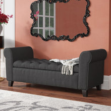 Load image into Gallery viewer, Adorn Homez Clayton Bench Storage Ottoman with Storage in Fabric