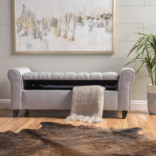 Load image into Gallery viewer, Adorn Homez Clayton Bench Storage Ottoman with Storage in Fabric