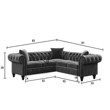 Load image into Gallery viewer, Adorn Homez Thiel Premium L Shape Sofa Sectional in Suede Velvet Fabric
