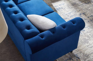 Adorn Homez Havana Chesterfield 3+2 Sofa Set - 5 Seater Sofa in Premium Velvet Fabric