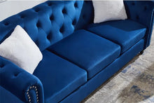 Load image into Gallery viewer, Adorn Homez Havana Chesterfield 3+2 Sofa Set - 5 Seater Sofa in Premium Velvet Fabric